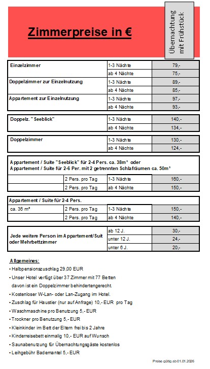 Preisliste Panorama-Hotel am See, Familie Greiner, Gütenland, Neunburg v. Wald, Oberpfälzer Seenland, Hotel, Einzelzimmer, Doppelzimmer, Appartement, Ferienwohnung, Zimmer, Monteurswohnungen